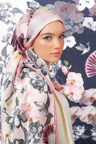 Esarfa de matase Pink Sunrise