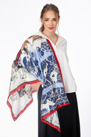 Esarfa matase sal Iarna pe ulita