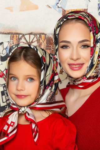 Esarfa matase Iarna pe ulita