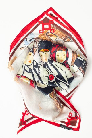 Esarfa matase Iarna pe ulita