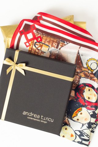 Esarfa matase Iarna pe ulita