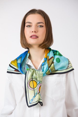 Esarfa de matase Hommage à Brancusi