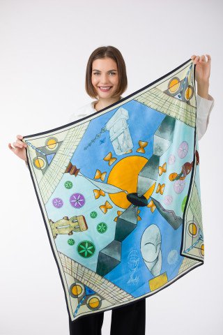 Esarfa de matase Hommage à Brancusi