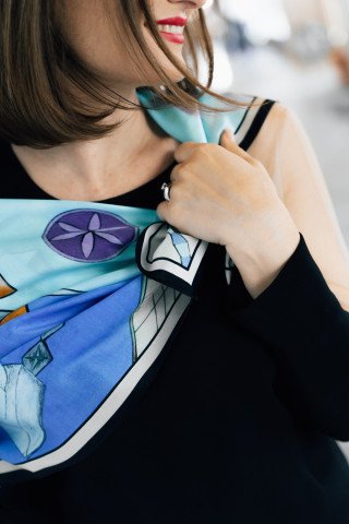 Esarfa de matase Hommage à Brancusi