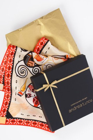 Esarfa de matase Dragomirna