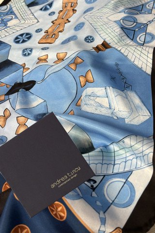 Esarfa twill matase Hommage à Brancusi men