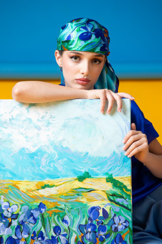 Esarfa de matase Hommage a Van Gogh