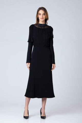 Rochie cady si voal de matase Noir