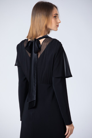 Rochie cady si voal de matase Noir