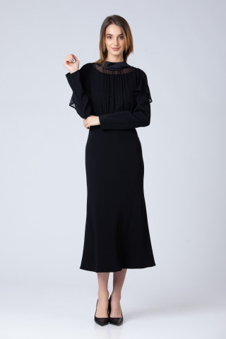 Rochie cady si voal de matase Noir