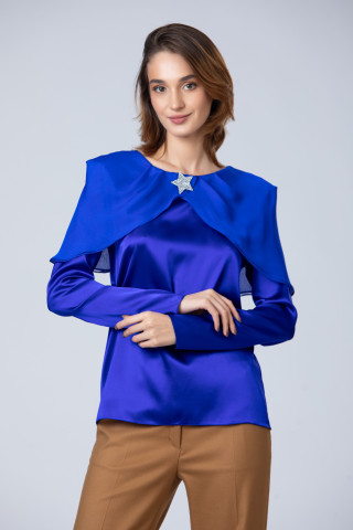 Bluza matase Royal Blue
