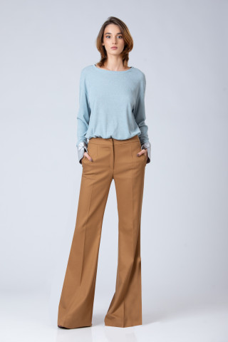 Pantaloni stofa lana Camel