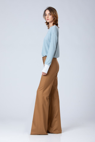 Pantaloni stofa lana Camel