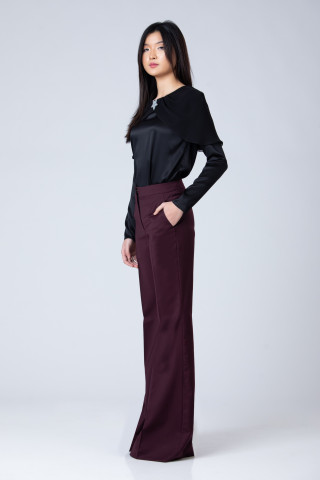 Pantaloni stofa lana Burgundy