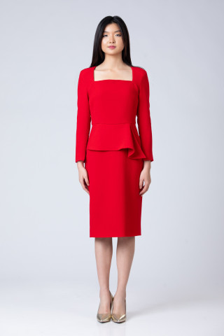 Rochie crep lana Red