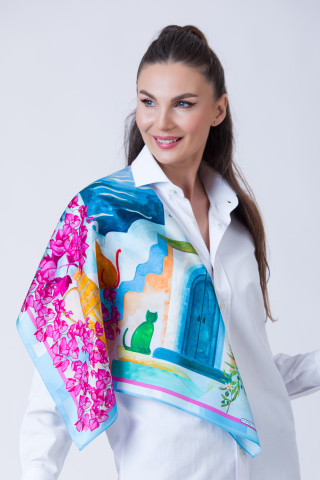 Esarfa de matase Santorini