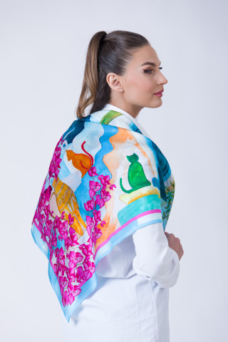 Esarfa de matase Santorini