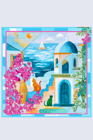 Esarfa de matase Santorini