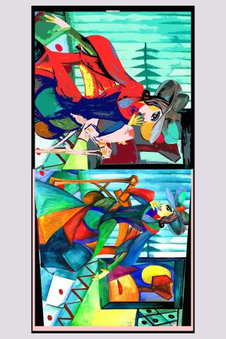 Esarfa de matase sal Hommage a Picasso