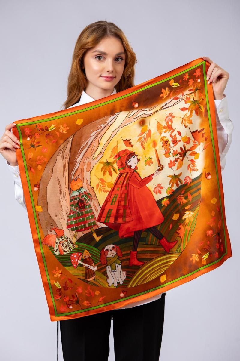 Esarfa de matase Dumbrava Minunata