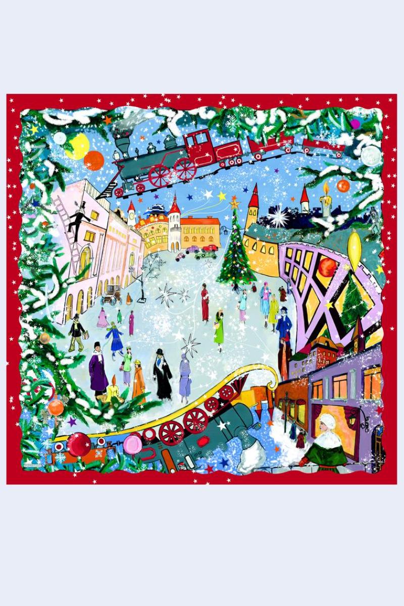 Esarfa de matase Winter Wonderland