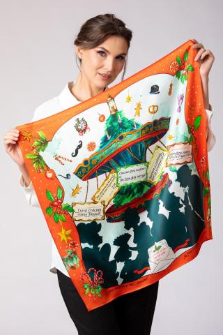 Esarfa de matase Craciun fara Mofturi