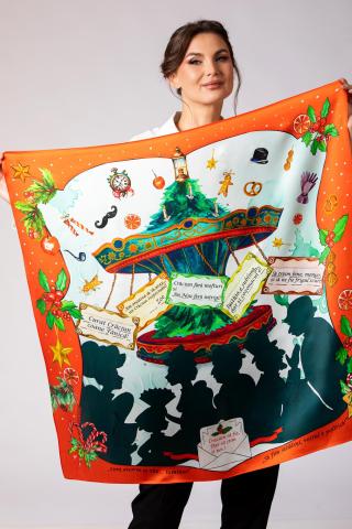 Esarfa de matase Craciun fara Mofturi