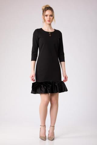 Rochie punto cu volan matase si funda catifea matase Dominique