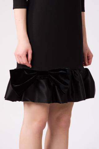 Rochie punto cu volan matase si funda catifea matase Dominique