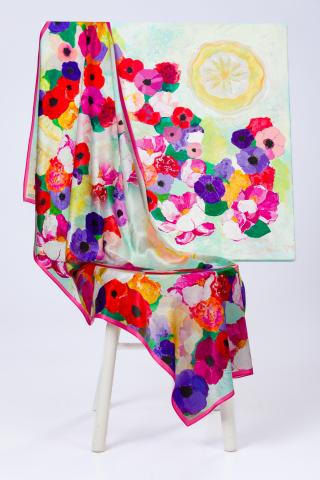 Esarfa de matase sal Hommage à Luchian