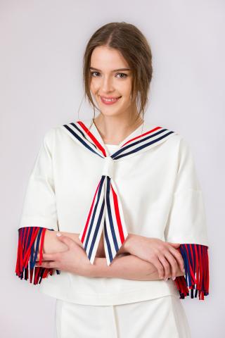 Paula Herlo x Andrea Tincu Bluza din punto cu guler detasabil Lorelei