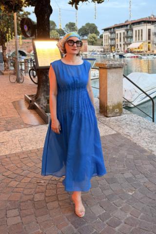 Paula Herlo x Andrea Tincu Rochie din matase si bumbac Coralia