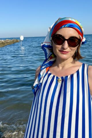 Paula Herlo x Andrea Tincu Esarfa din matase La Mer Noire