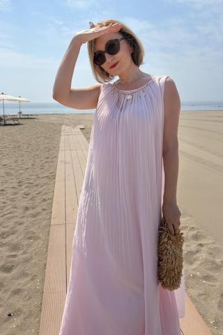 Paula Herlo x Andrea Tincu Rochie din batist de bumbac si matase Venus