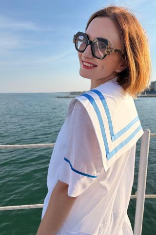 Paula Herlo x Andrea Tincu Rochie din voal de bumbac cu matase Isola