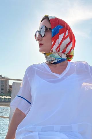 Paula Herlo x Andrea Tincu Esarfa din matase La Mer Noire