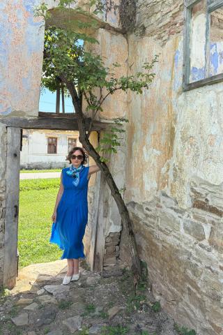 Paula Herlo x Andrea Tincu Rochie din matase si bumbac Coralia